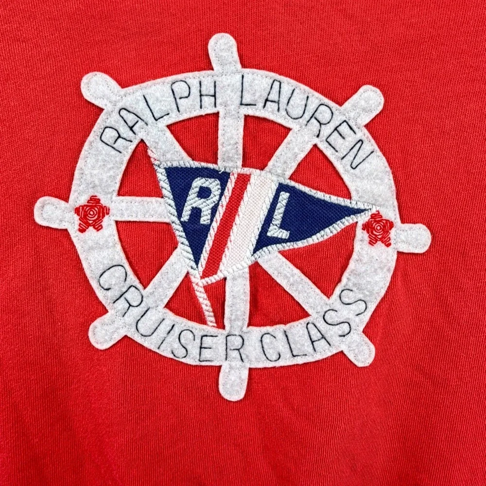 Kids Ralph Lauren Red‎ Crewneck Sweatshirt Nautical RL Cruising Class L 12-14
